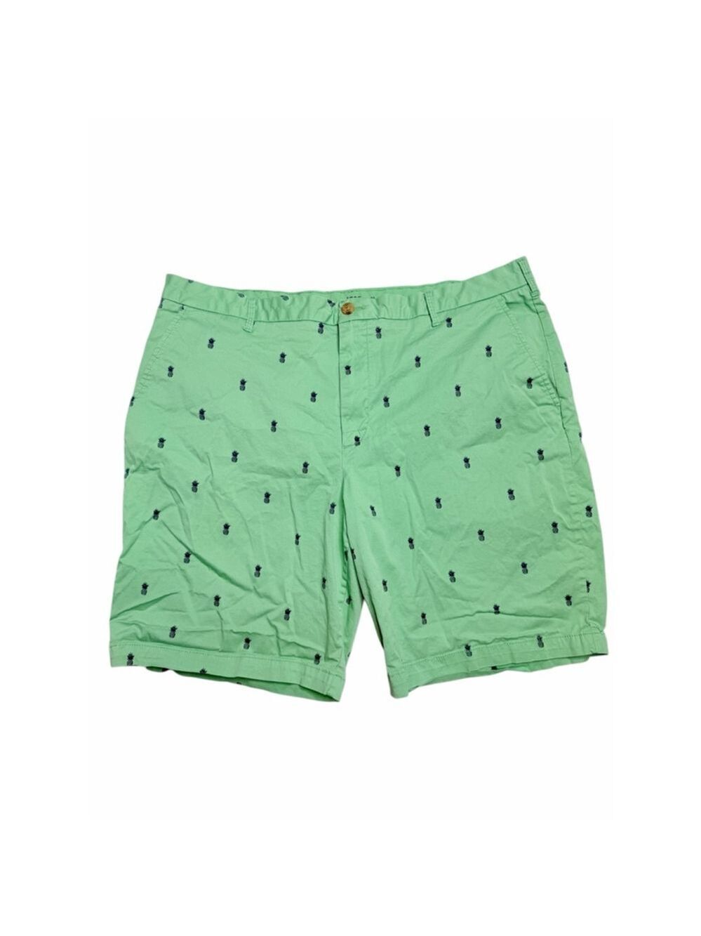 IZOD Advantage Shorts Mens Size 40 Green Pineapple Print Stretch Golf Casual - Picture 1 of 5